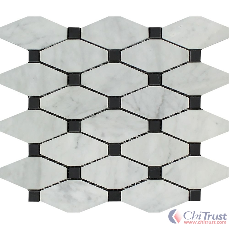 White marble with black dots